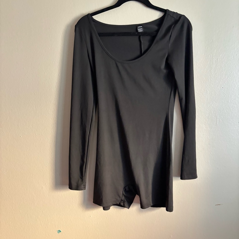 SHEIN Black Long Sleeve Bodysuit